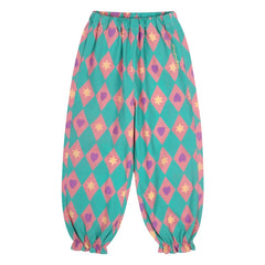 Jelly Mallow - Diamond-Patterned Pants | Turquoise