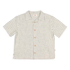 Búho - Striped Linen Shirt | Ecru