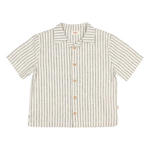 Búho - Striped Linen Shirt | Ecru