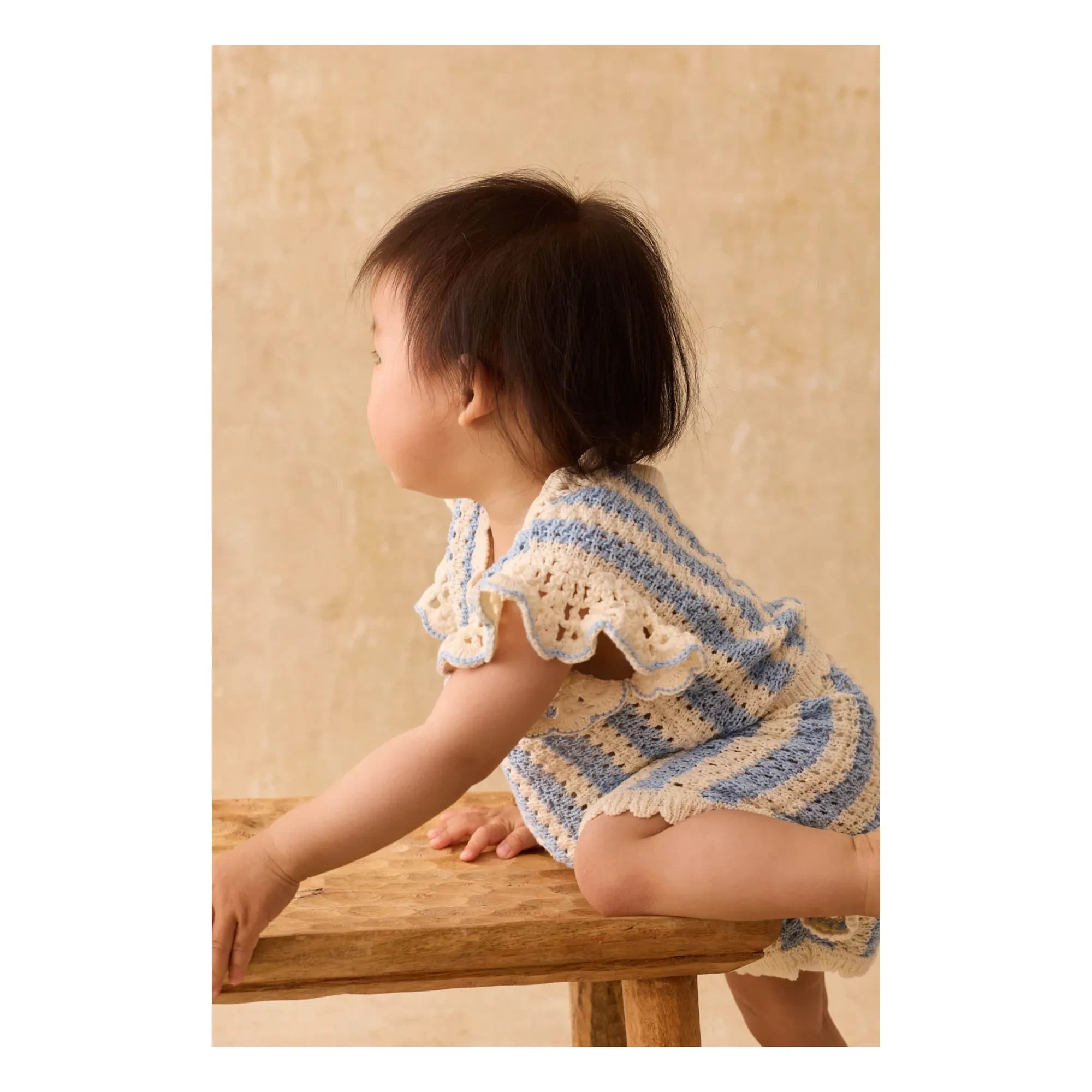 Louise Misha - Lyse Striped Mesh T-shirt | Blue
