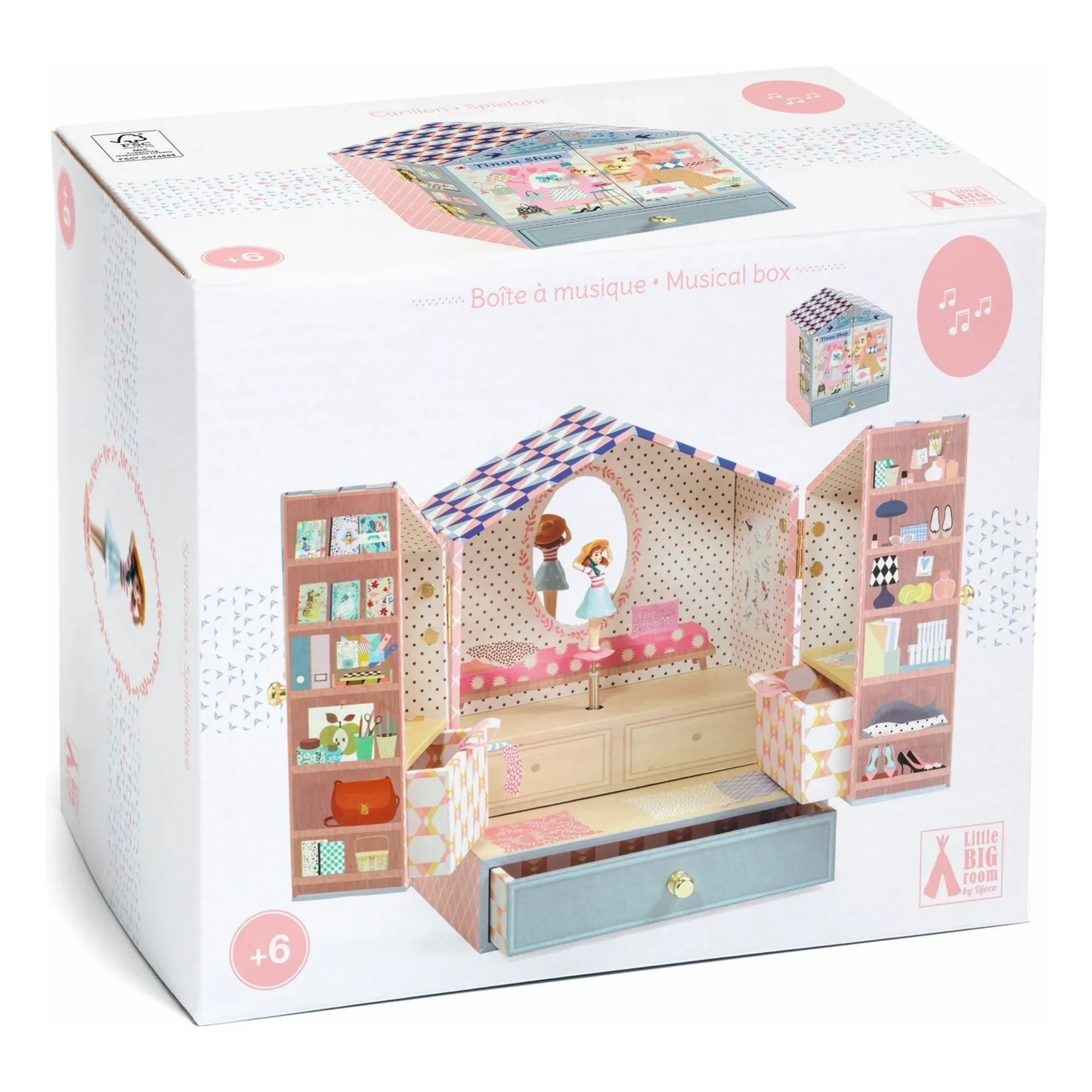 Djeco - Tinou Shop Jewelry Box | Pink