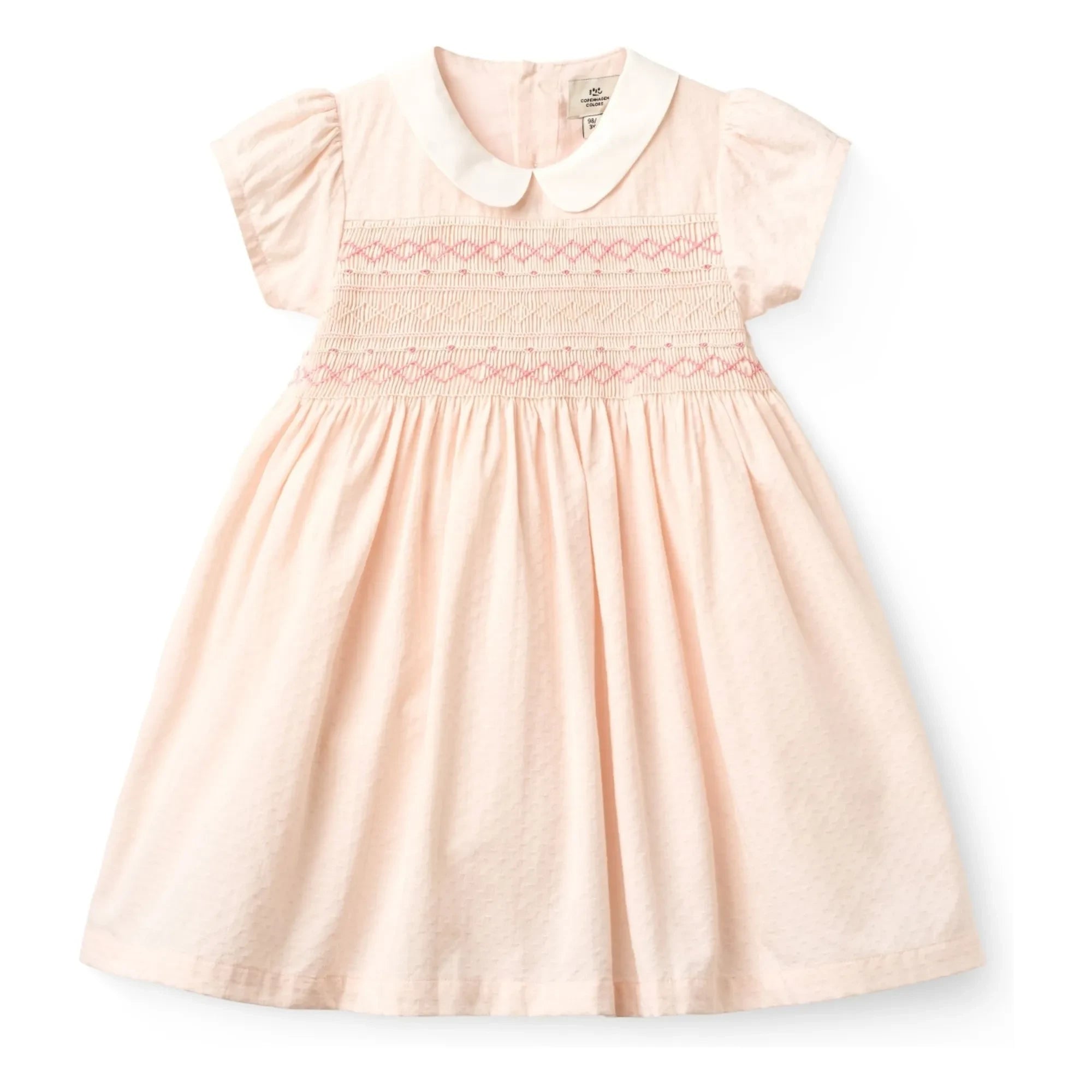 Copenhagen Colors - Gathered Collar Dress Made of Organic Cotton | Litchi Pink