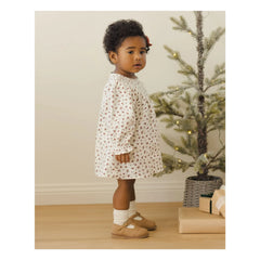 Quincy Mae - Organic Cotton Floral Pattern Gauze Dress | Ivory