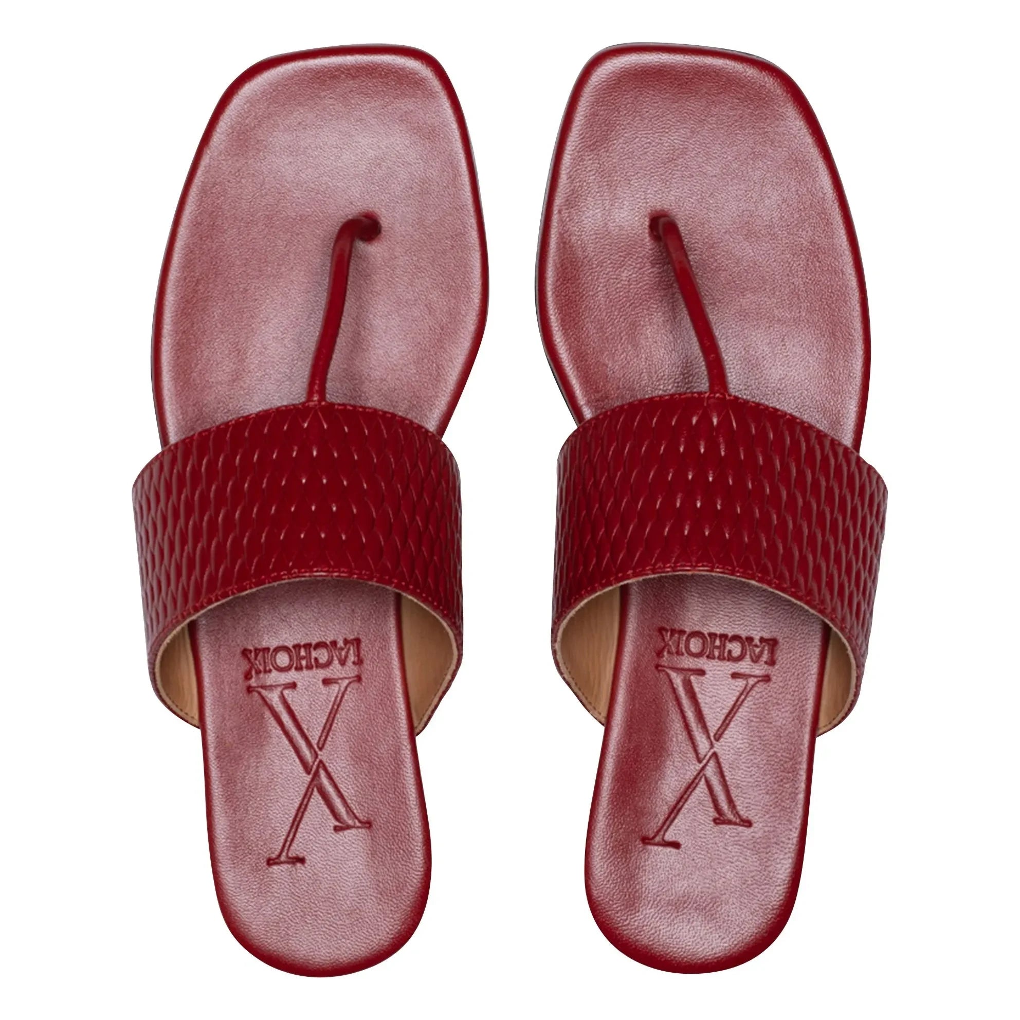 Lachoix - Margot Leather Sandals | Red