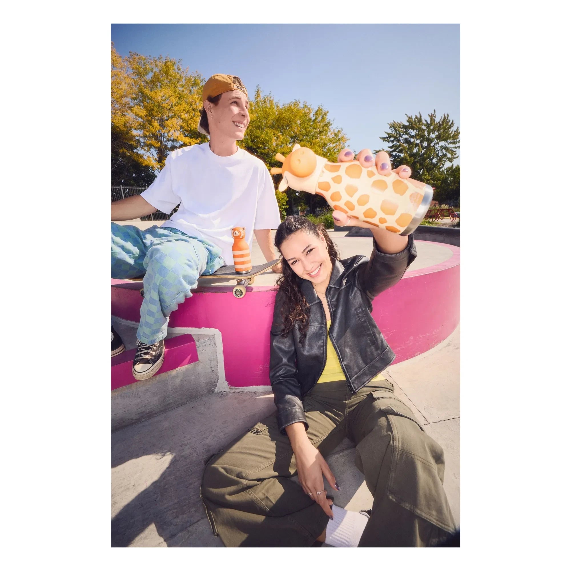 Asobu - Giraffe paslanmaz çelik su şişesi | Turuncu