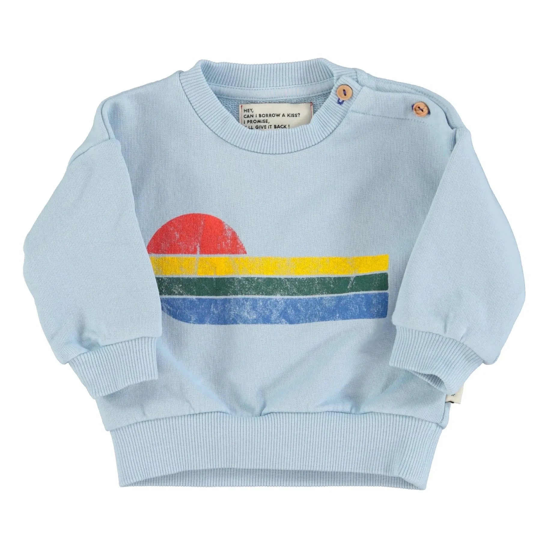 Piupiuchick - Eighties organic cotton sweatshirt | Light Blue