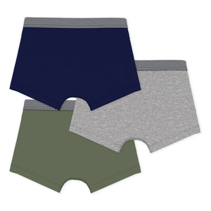 Petit Bateau - Pack of 3 Plain Boxer Shorts | Khaki