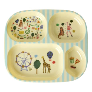 Rice - Fun Fair Melamine Compartment Plate | Blue