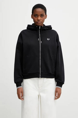 Fred Perry Kadın Pamuklu Fermuarlı Sweatshirt