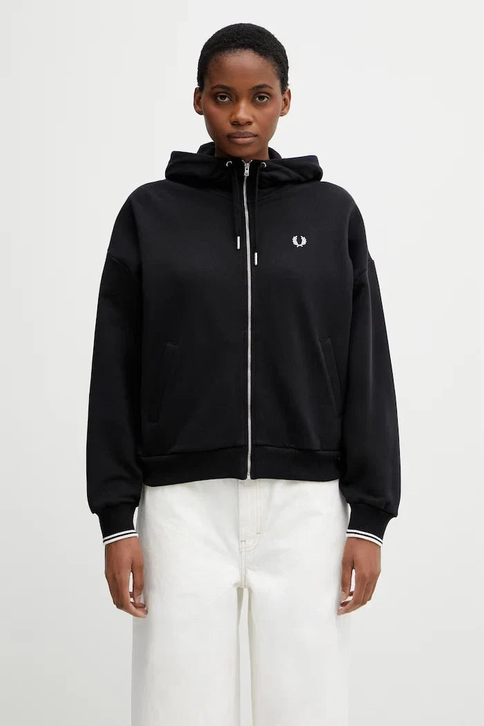 Fred Perry Kadın Pamuklu Fermuarlı Sweatshirt