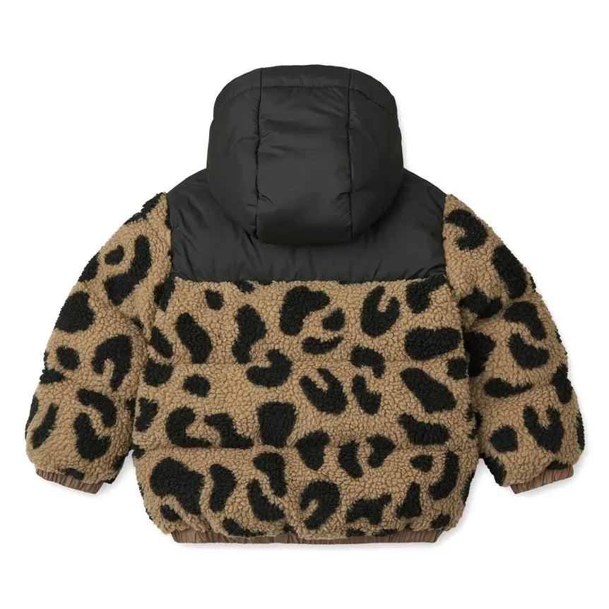 Liewood - Niko Recycled-Fiber Leopard Print Sherpa-Style Jacket | Brown