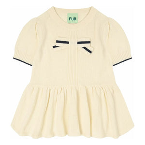 FUB - Bow T-Shirt Fine Knit Organic Cotton | Ivory