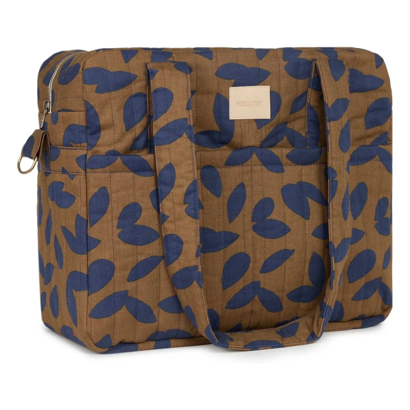 Nobodinoz - Hyde Park Blue Leaves Waterproof Baby Bag | Blue