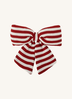Bloomingville - Ruby Striped Bow Christmas Ornament | Red