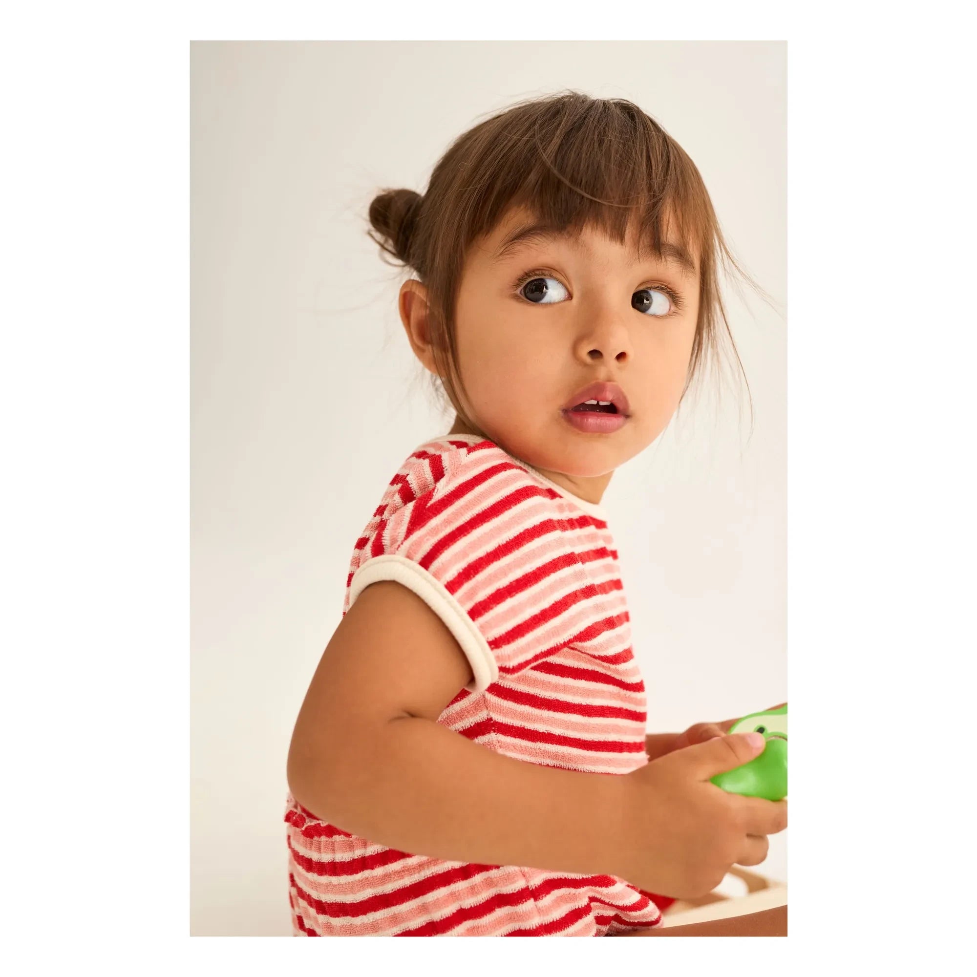 Cozmo - Gianna Striped Towel Fabric Bodysuit | Red