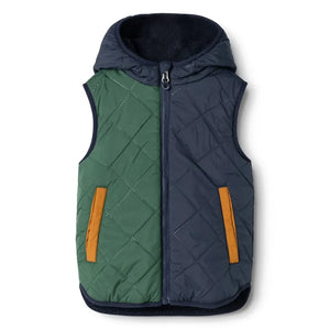 Liewood - Diana Sherpa-style Sleeveless Jacket, Made from Recycled Fibers | Midnight Blue
