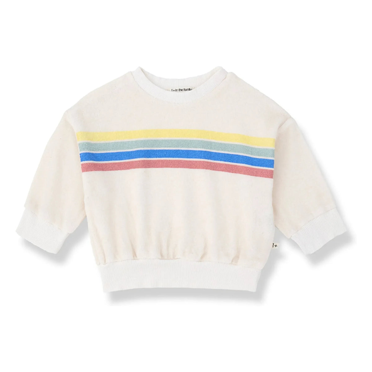 1+ in the family - Santanyi Striped Towel Sweatshirt | White