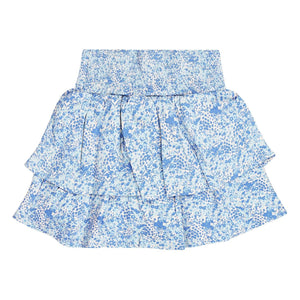 Tumble N'Dry - Floral Patterned Ruffled Skirt Organic Cotton | Light Blue