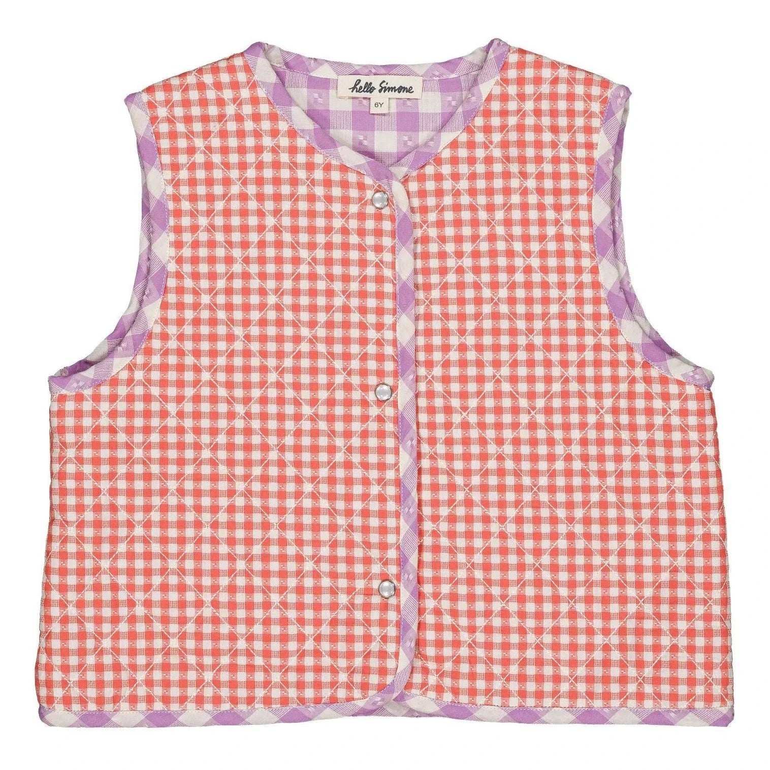 Hello Simone - Mira Vichy Sleeveless Jacket | Red