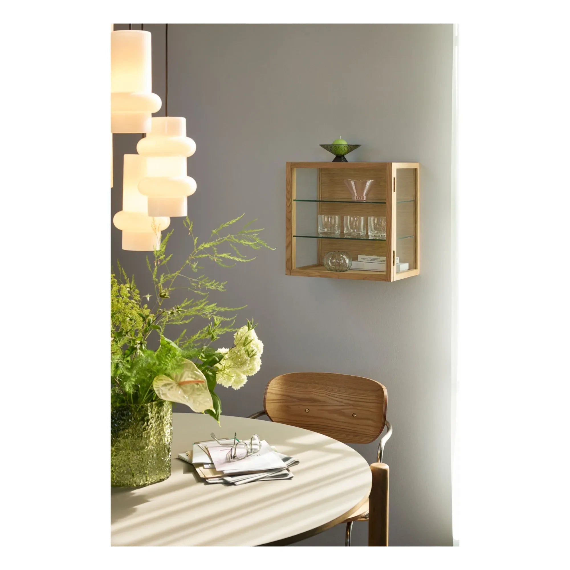 Hübsch - Double Bulb Glass Pendant Lights | White