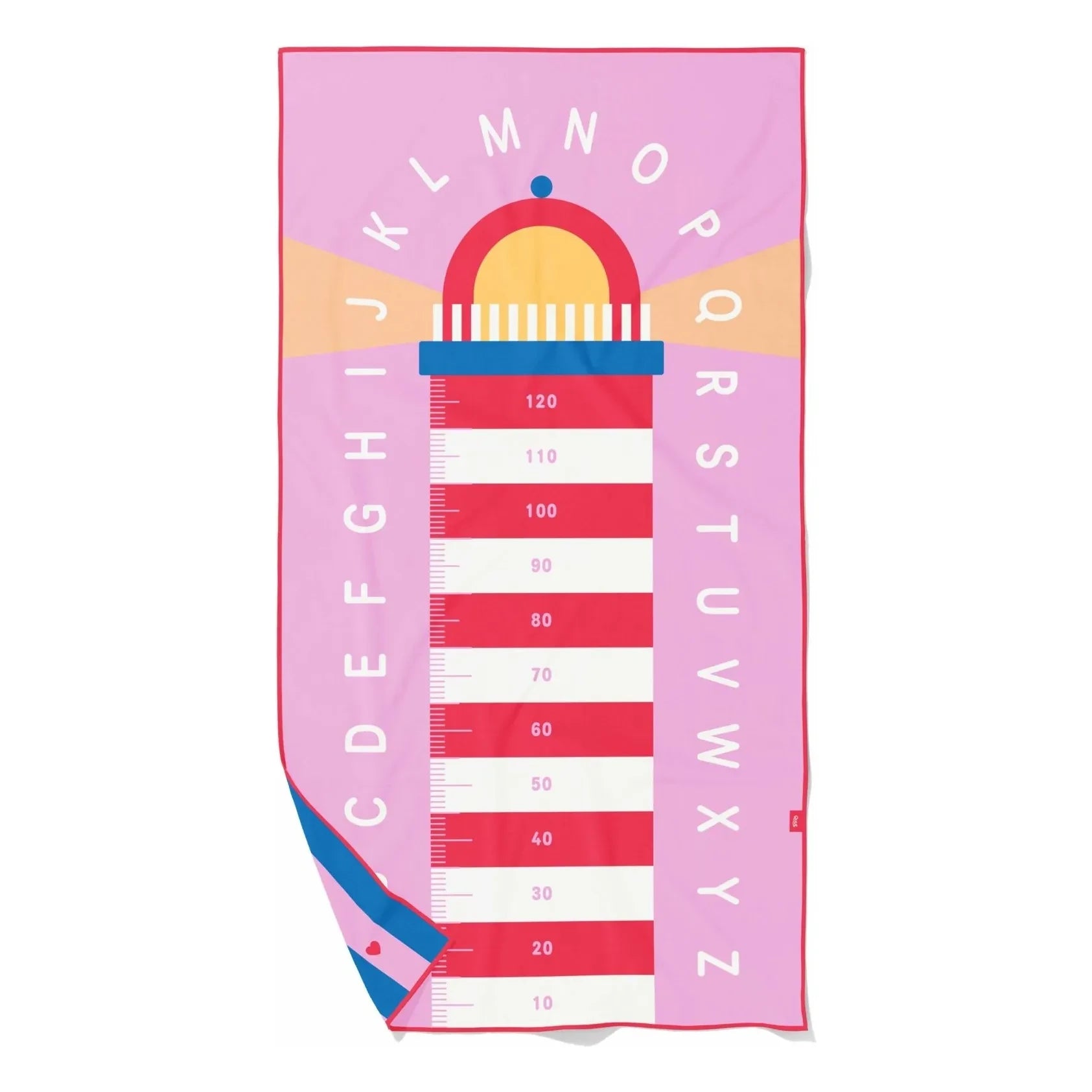 Quut - Lighthouse Hearts mikrofiber plaj havlusu | Pembe