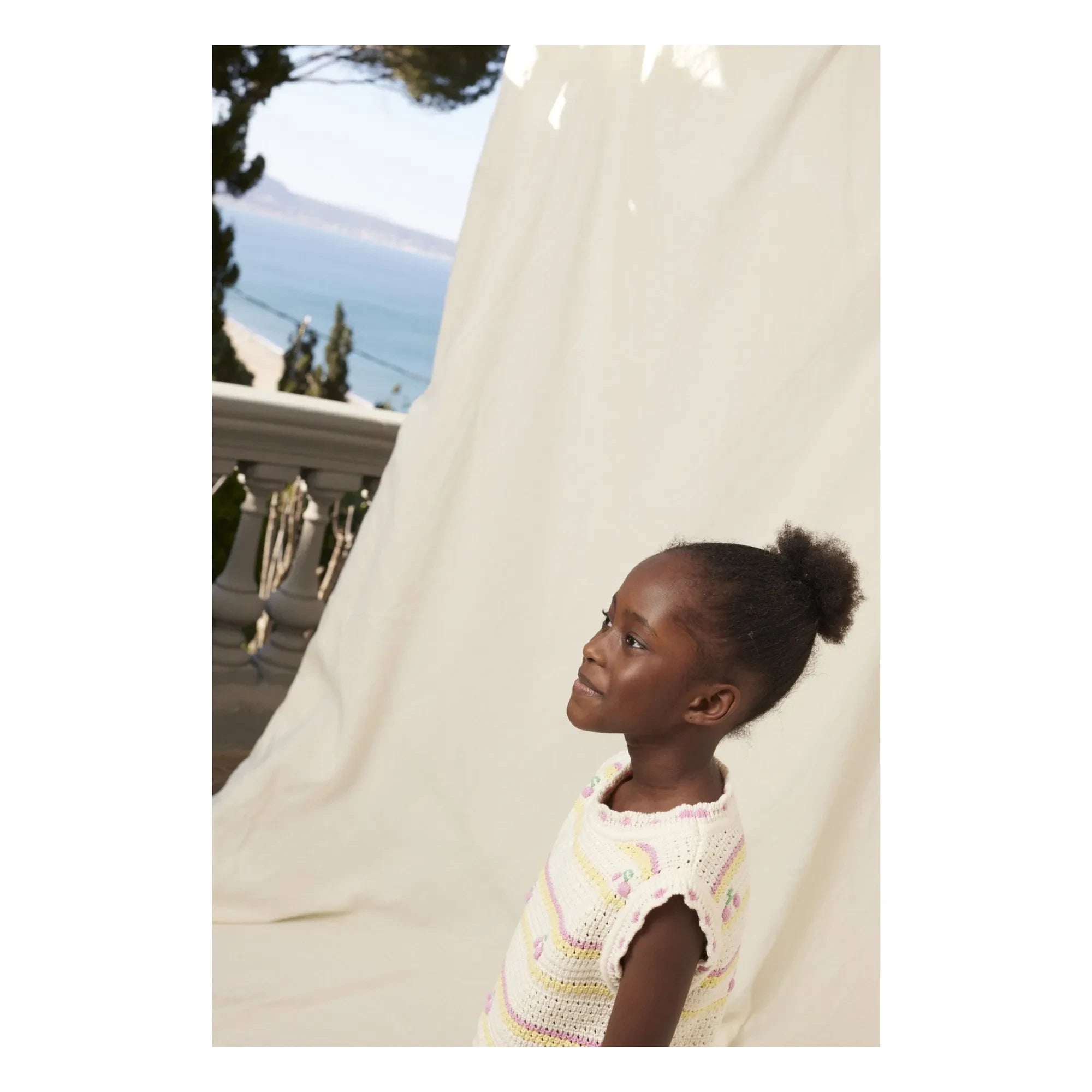 Bebe Organic - Top Crocheted Paloma Cherries Organic Cotton | Ecru