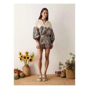 Boteh - Cassia Linen Shorts | Grey Brown