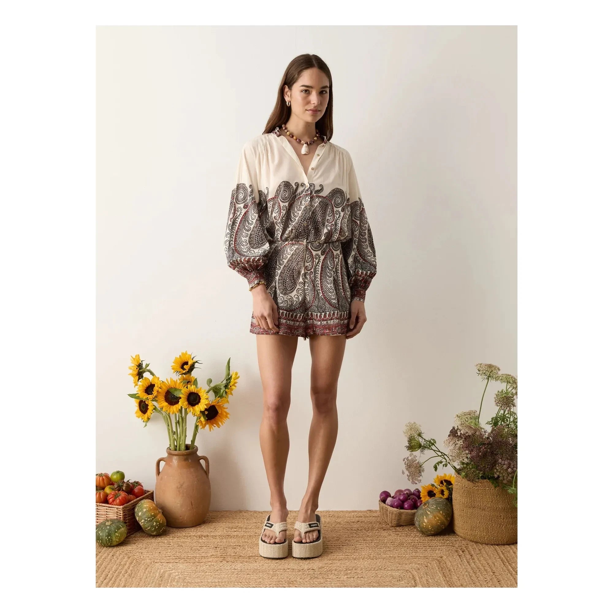 Boteh - Cassia Linen Shorts | Grey Brown