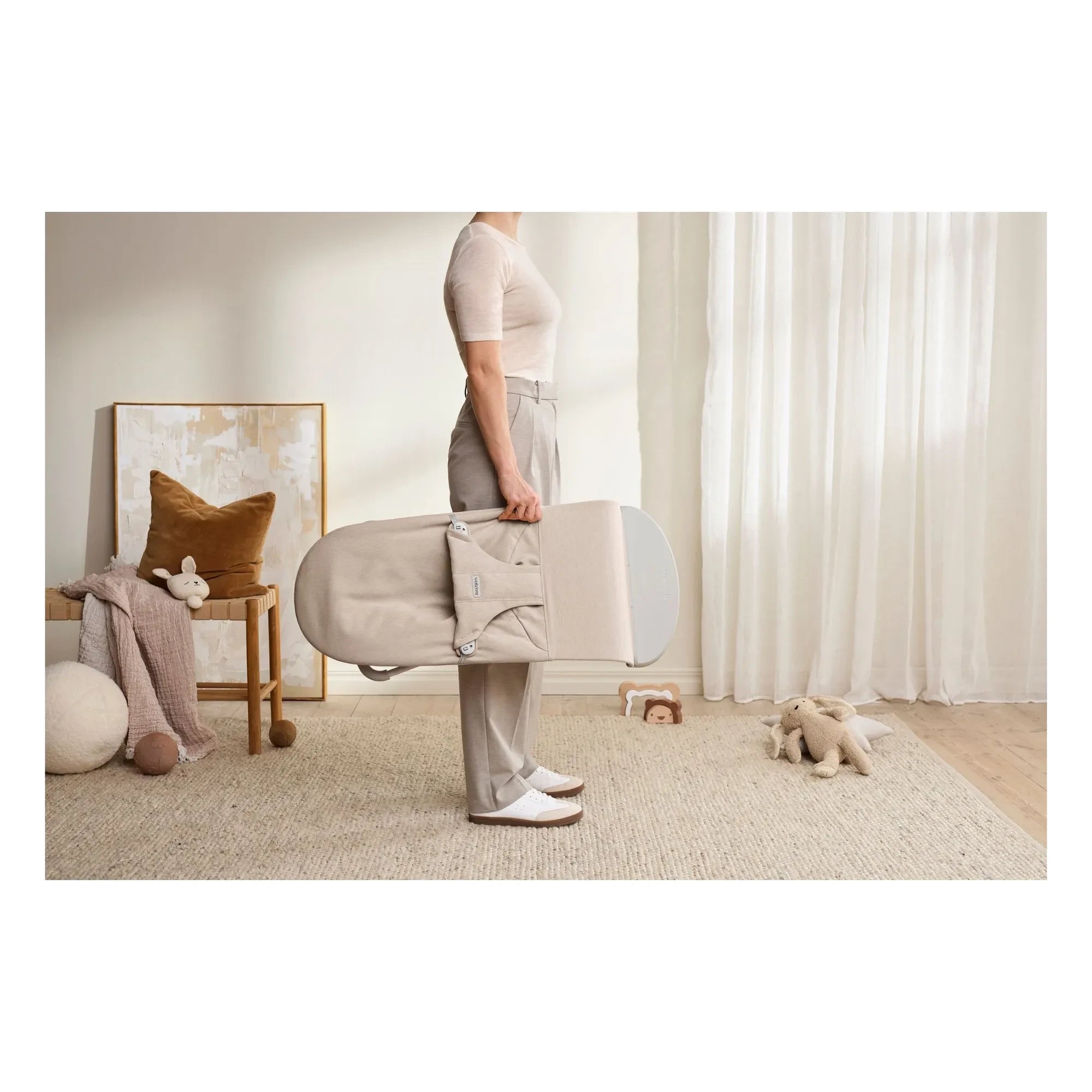 BabyBjörn - Bliss lounger in variegated woven jersey | Beige