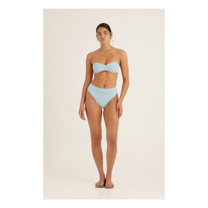Peony - Vichy Bustier Swimsuit Top | Blue