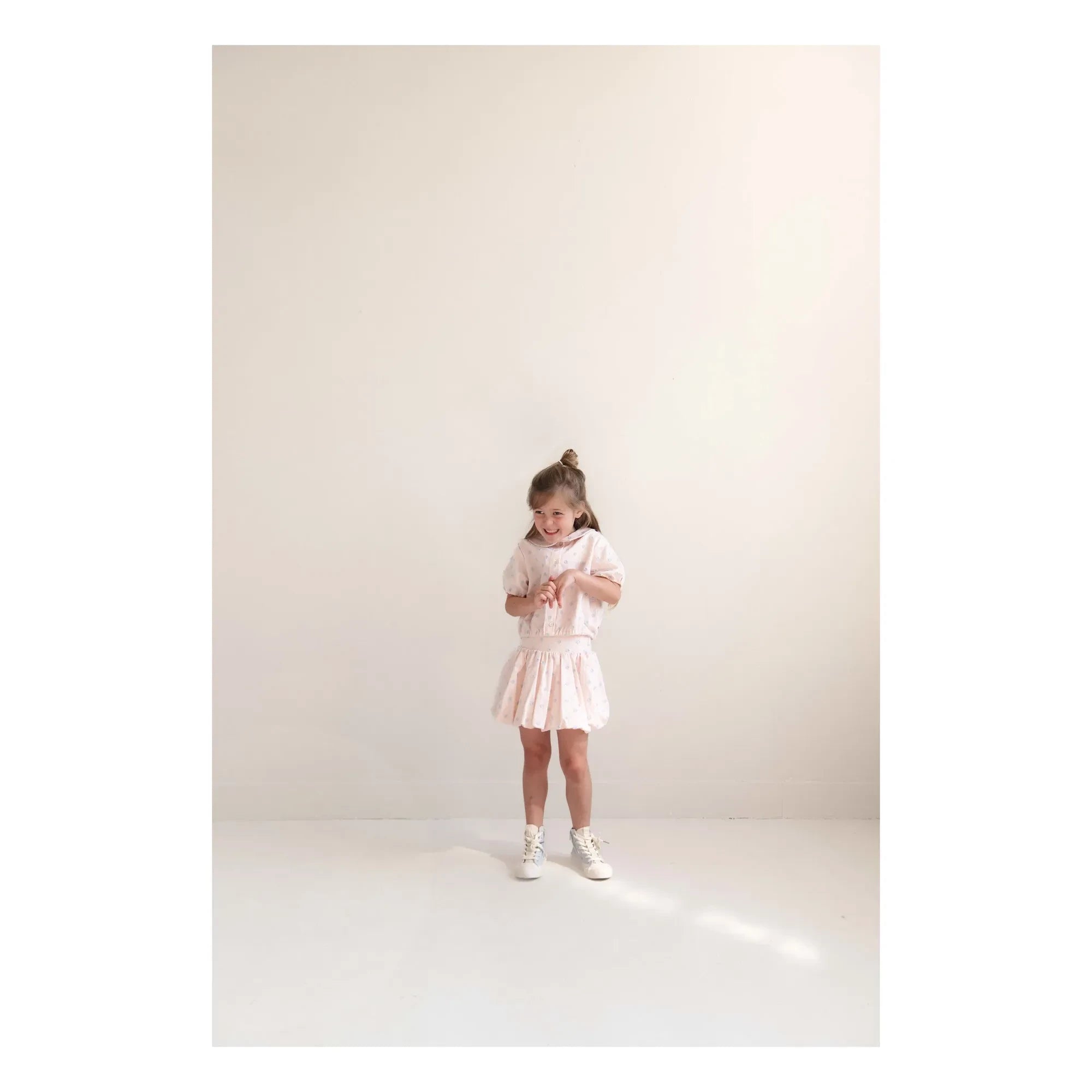 Jenest - Claudine Collar Molly Polka Dot Organic Cotton Blouse | Light Pink