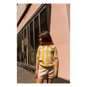 Louis Louise - Paule Striped Mesh T-Shirt | Yellow