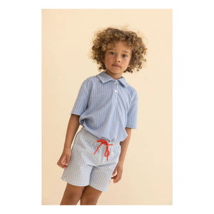 Flöss - Norh Striped Polo T-Shirt | Blue