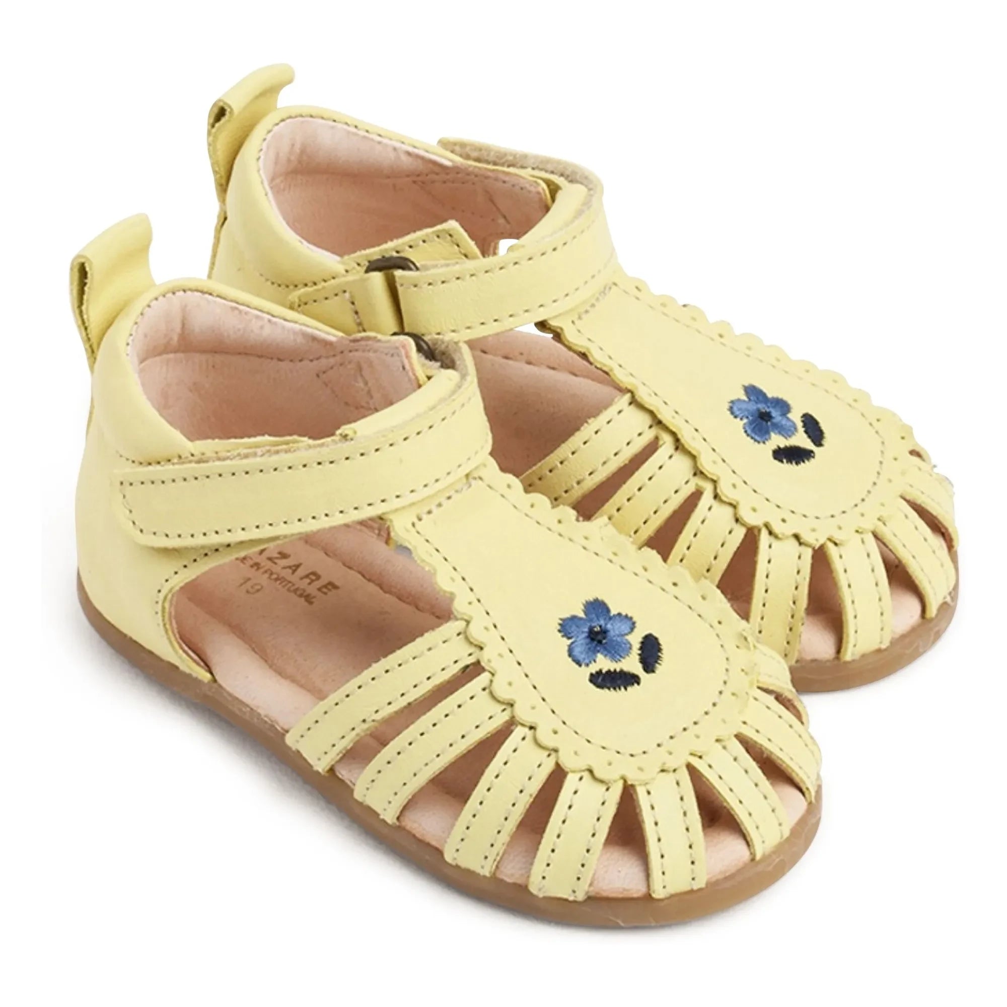 Lazare - Colette Floral Embroidered Sandals | Light yellow