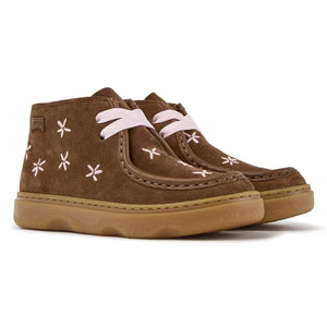 Camper - Floral Kiddo Lace-up Boots | Brown