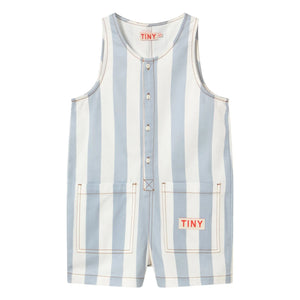 Tinycottons - Blue Thin Striped Twill Romper