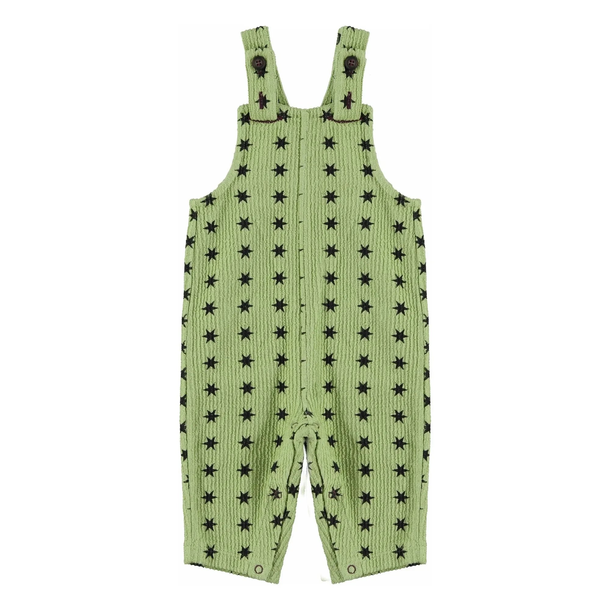 Piupiuchick - Fuzzy Organic Cotton Star Salopette | Green
