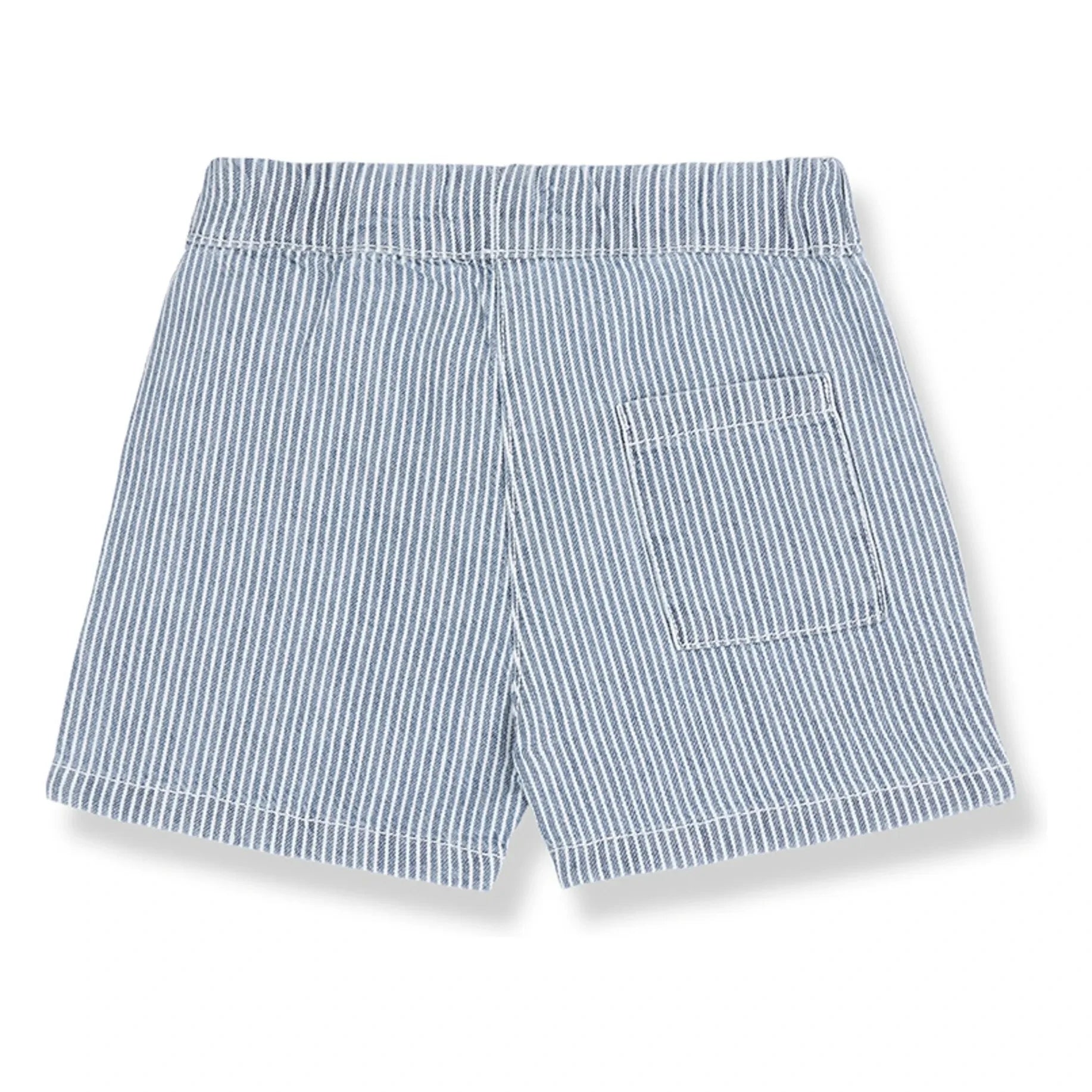 1+ in the family - Andratx Striped Denim Bermuda Shorts Organic Cotton | Light Blue