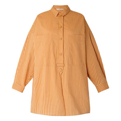Sessùn - Fontella Cotton Striped Dress | Orange