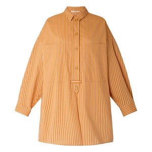 Sessùn - Fontella Cotton Striped Dress | Orange