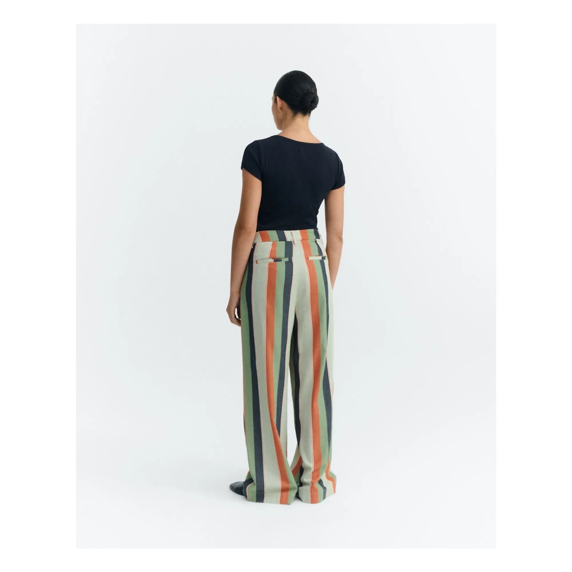 Thinking Mu - Striped Pants Made of Organic Cotton | Orange