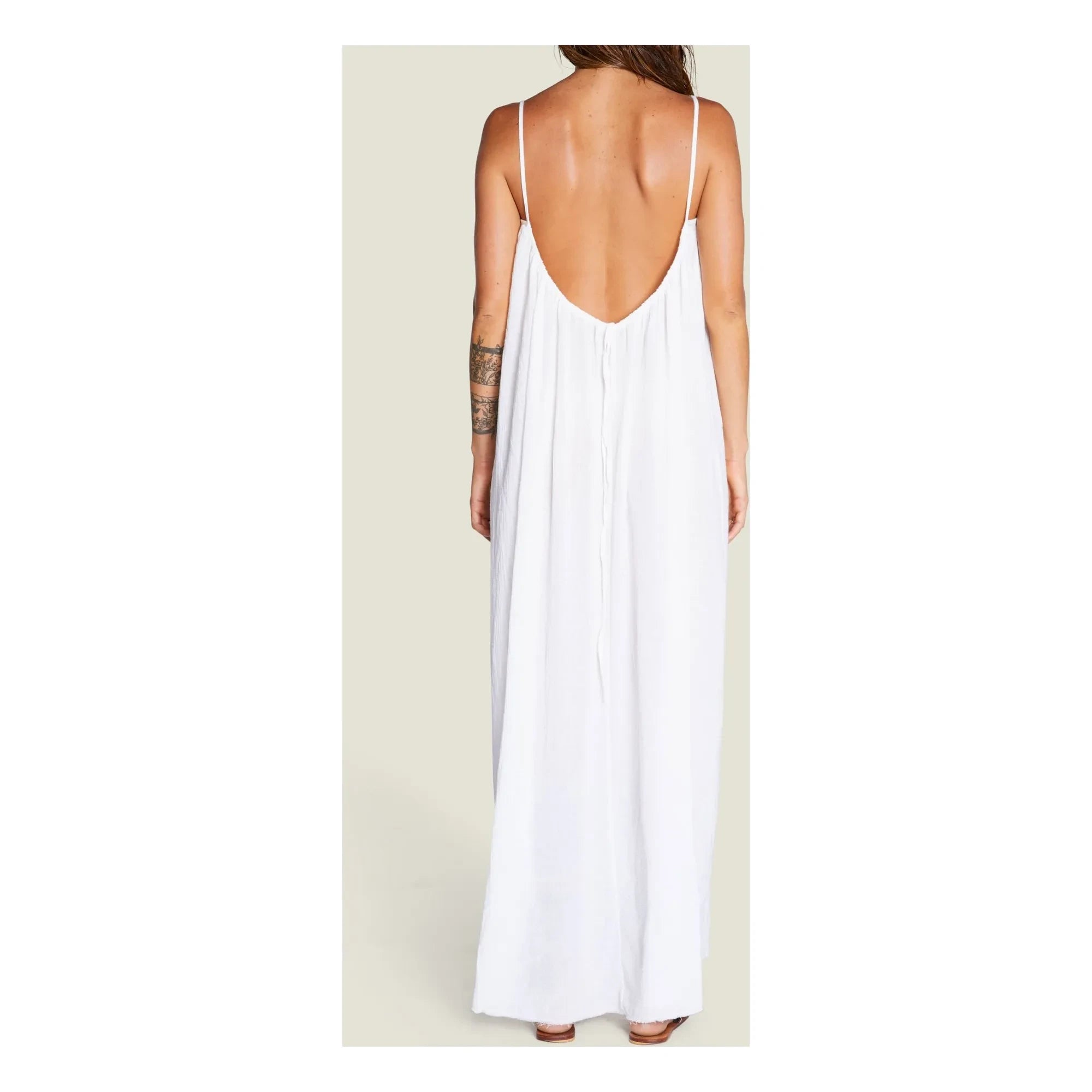 Maison Saint Julien - Palm Beach Cotton Gingham Dress | Ecru