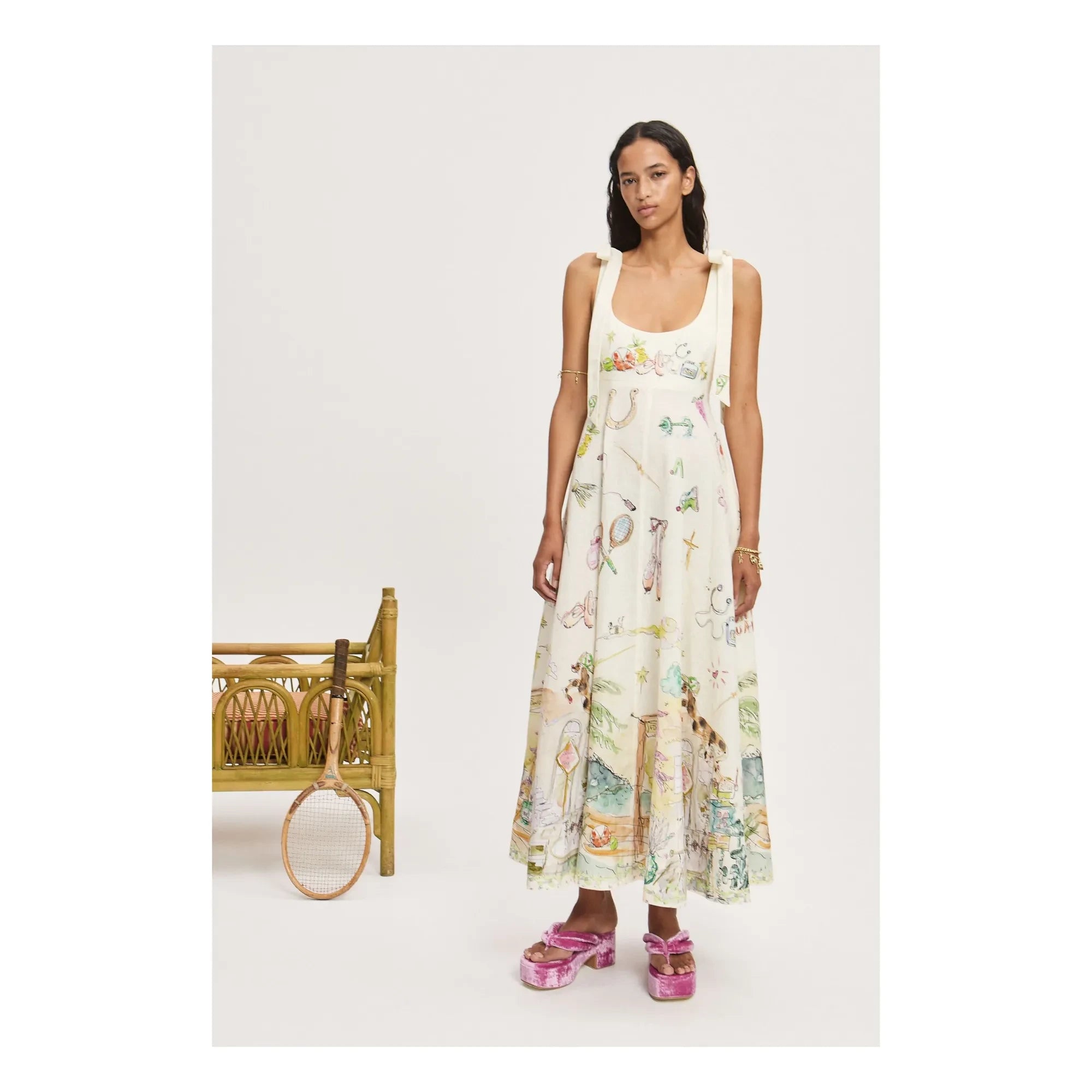 Alémais - Anouk Ballerina Linen Dress | Cream