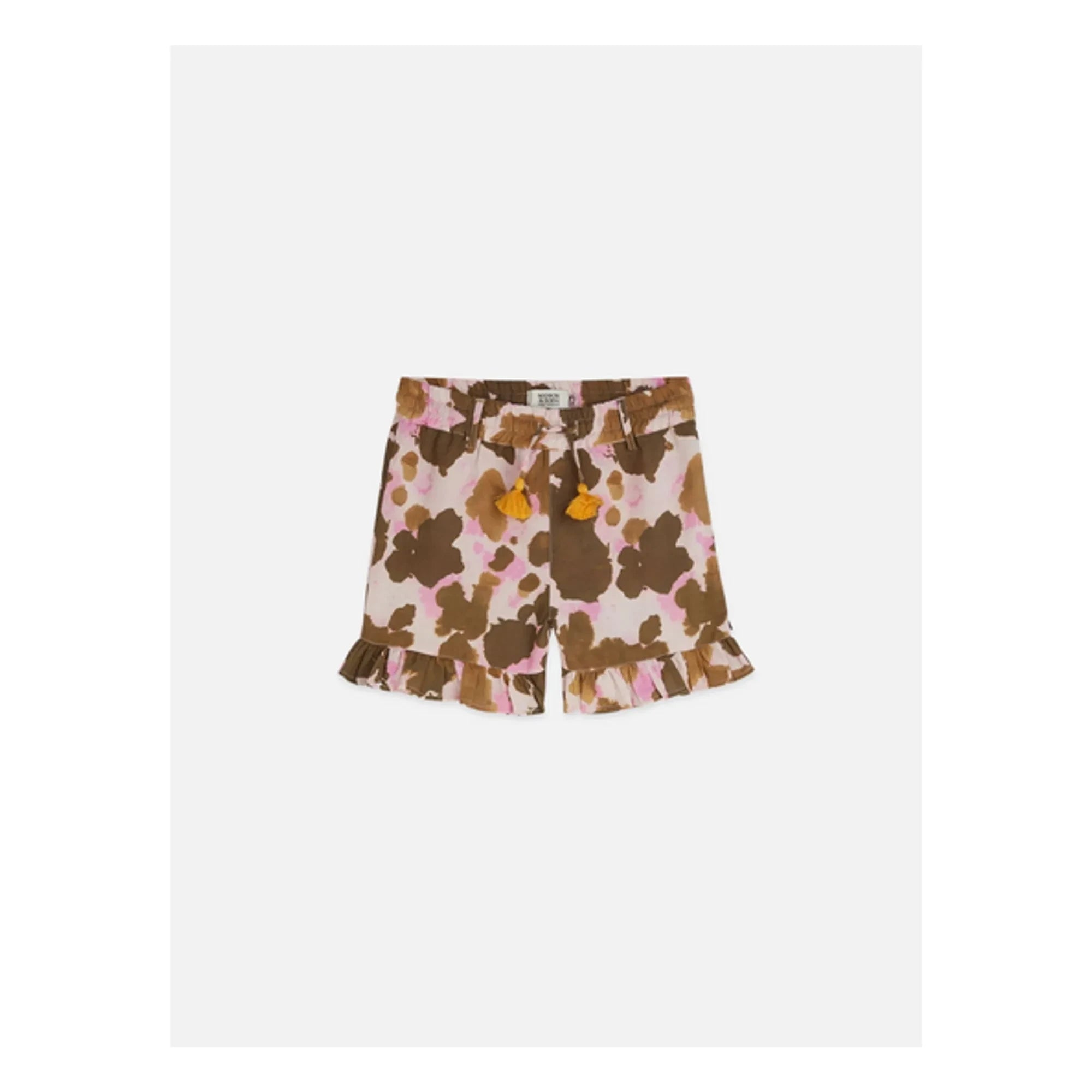 Scotch & Soda - Cow Linen Ruffle Shorts | Brown