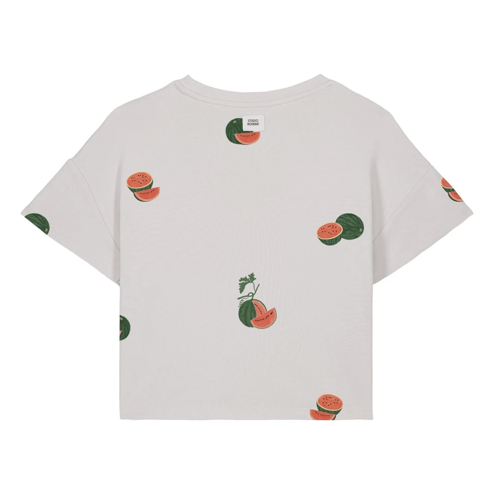 Studio Bohème - Crop Flow T-Shirt Watermelon Organic Cotton | Ecru