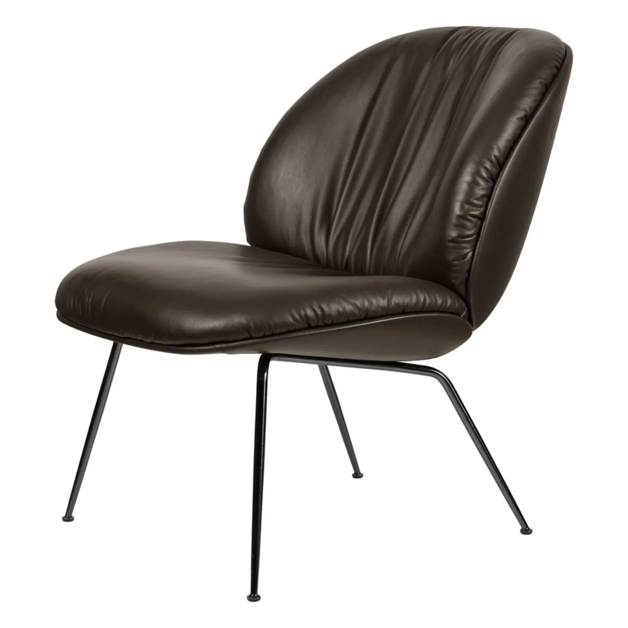 Gubi - Beetle Soft leather lounge chair, Gamfratesi | Coffee