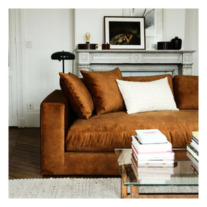 Panac Edition - Bellechasse Light Velvet Sofa for 4 People - 260 cm | Cognac