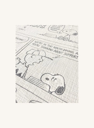 Maison Deux - Maison Deux x Peanuts | White Baseball Printed Cotton Throw