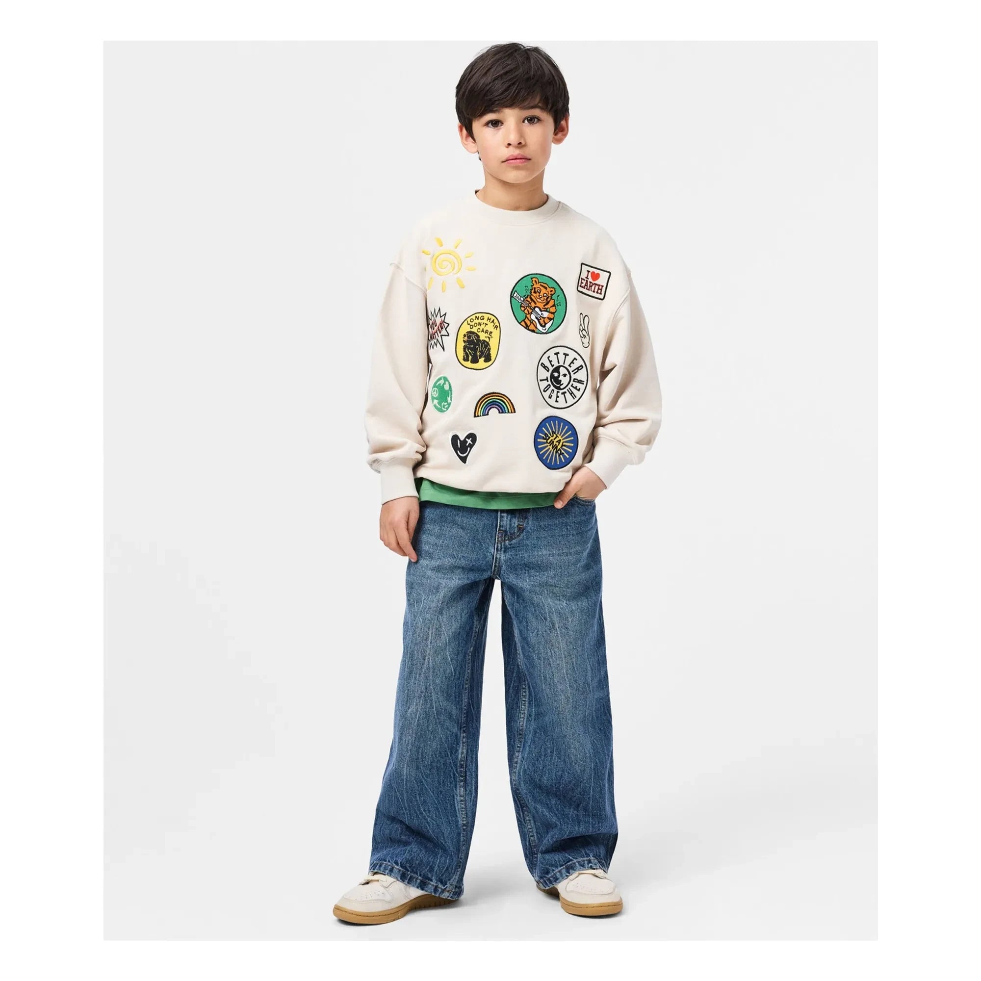 Molo - Embroidered Sweatshirt | Ecru
