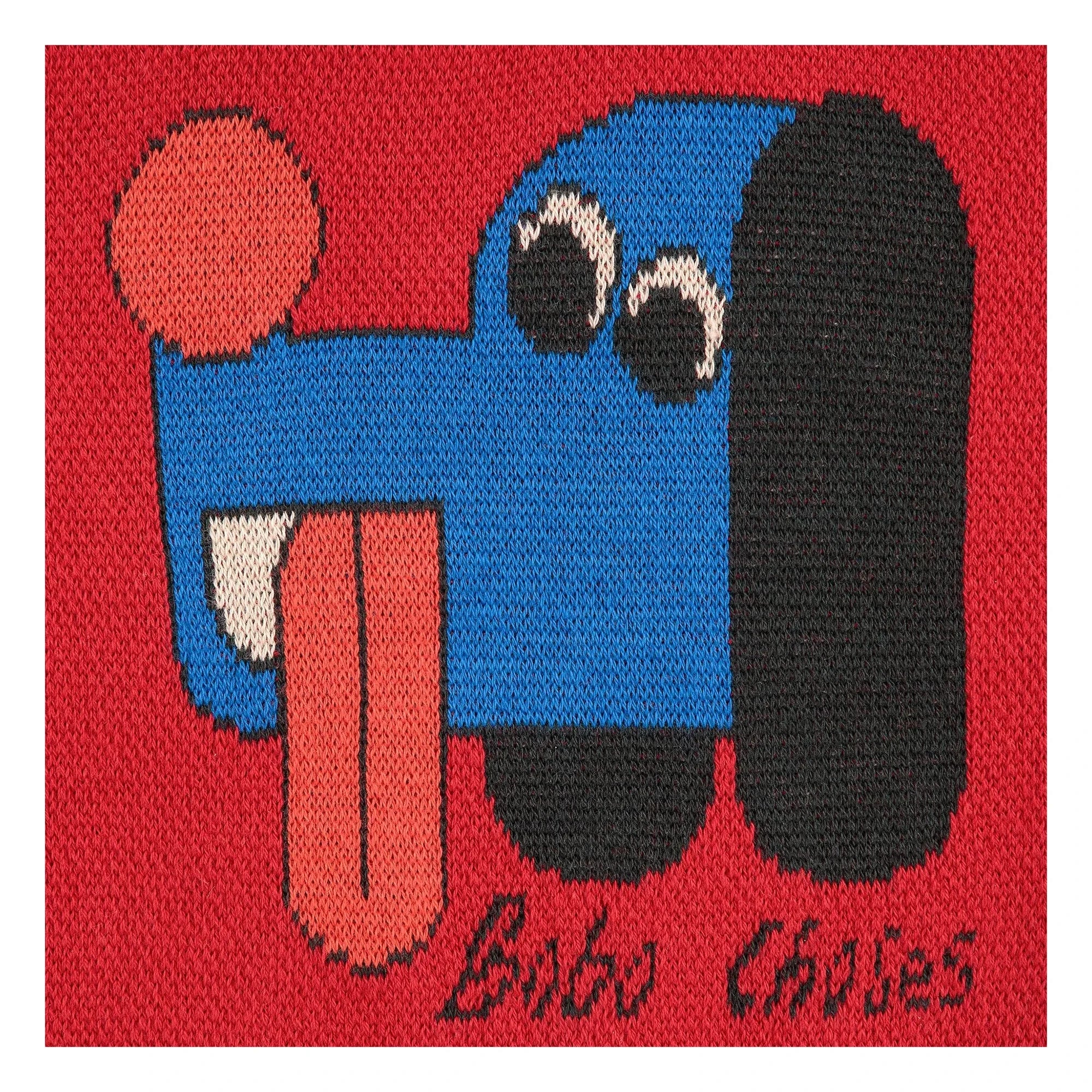 Bobo Choses - Colorblock Organic Cotton Dog Sweater | Red